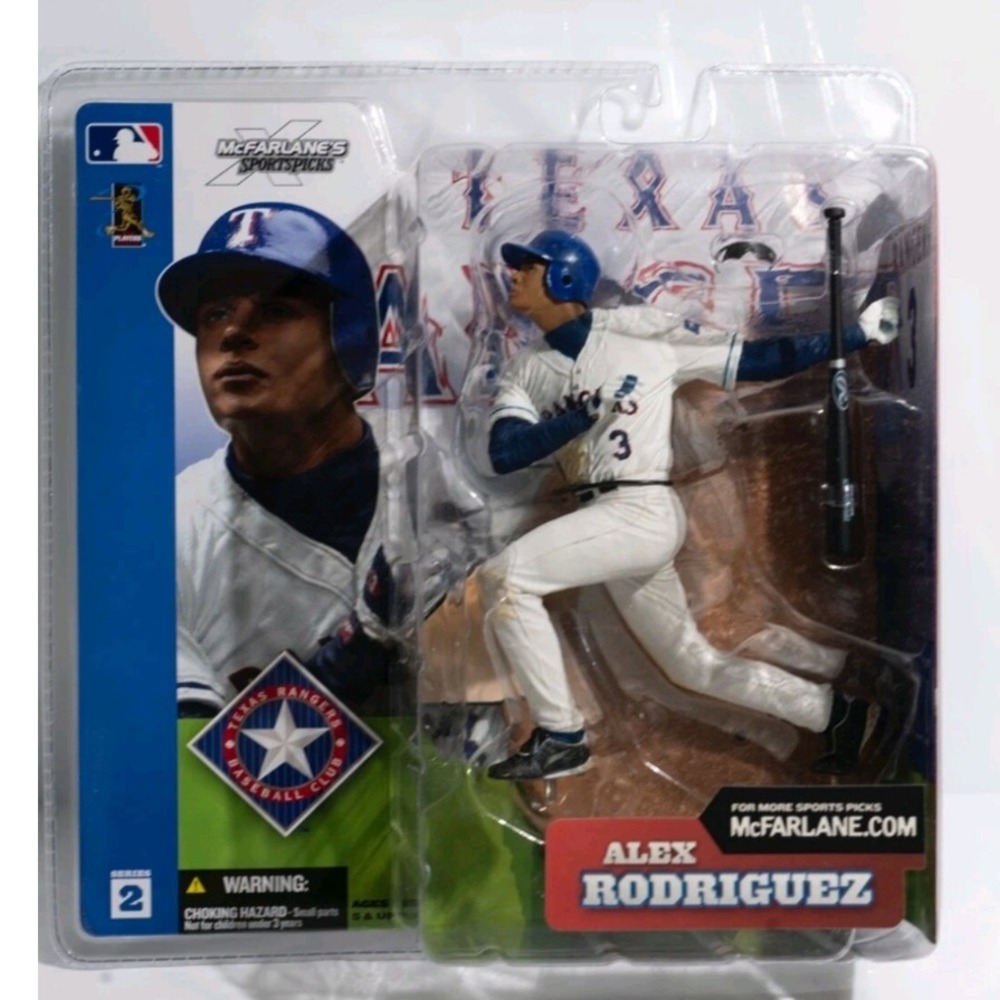 McFarlane Toys MLB Series 2 Alex Rodriguez Texas Rangers Action‎ Figure 2002 NEW